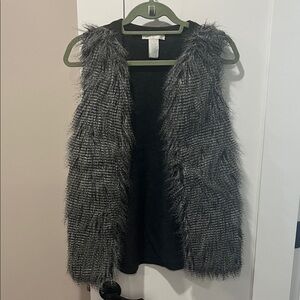 Gray Faux Fur Vest size S